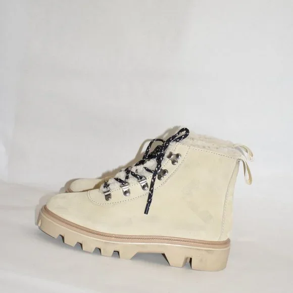 $650 RAG & BONE Natural Lace-up Shearling Ankle Boots COMBAT PLATFORM  39 (PA3) - Picture 5 of 10